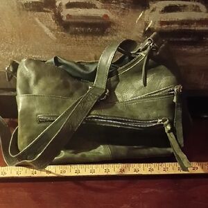 Great American Leather Works Green Leather Crossbody Bag